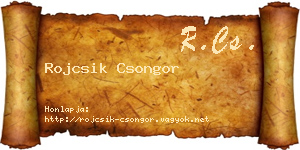 Rojcsik Csongor névjegykártya